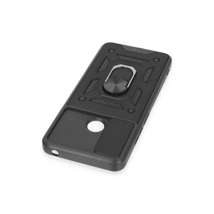 BUĞZ Xiaomi Redmi 12c Kılıf Pars Lens Yüzüklü Silikon - Siyah