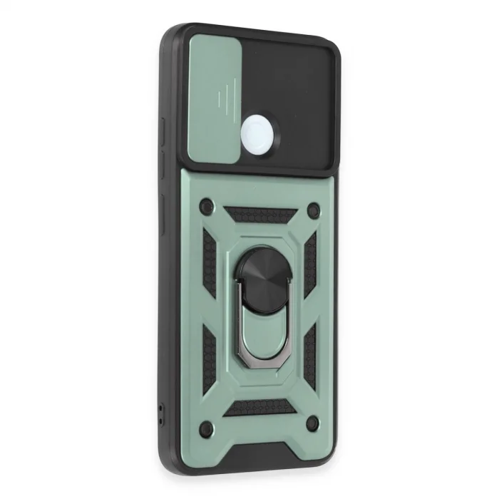 BUĞZ Xiaomi Redmi 12c Kılıf Pars Lens Yüzüklü Silikon - Yeşil