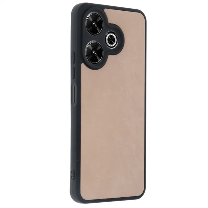 BUĞZ Xiaomi Redmi 13 4g Kılıf Aras Deri Kapak - Pudra