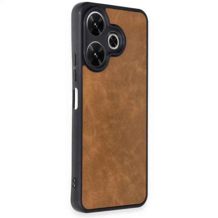 BUĞZ Xiaomi Redmi 13 4g Kılıf Aras Deri Kapak - Taba