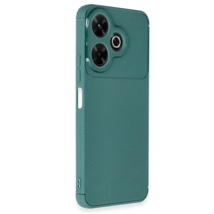 BUĞZ Xiaomi Redmi 13 4g Kılıf Auto Focus Karbon Kapak - Koyu Yeşil