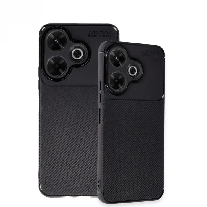 BUĞZ Xiaomi Redmi 13 4g Kılıf Auto Focus Karbon Kapak - Siyah