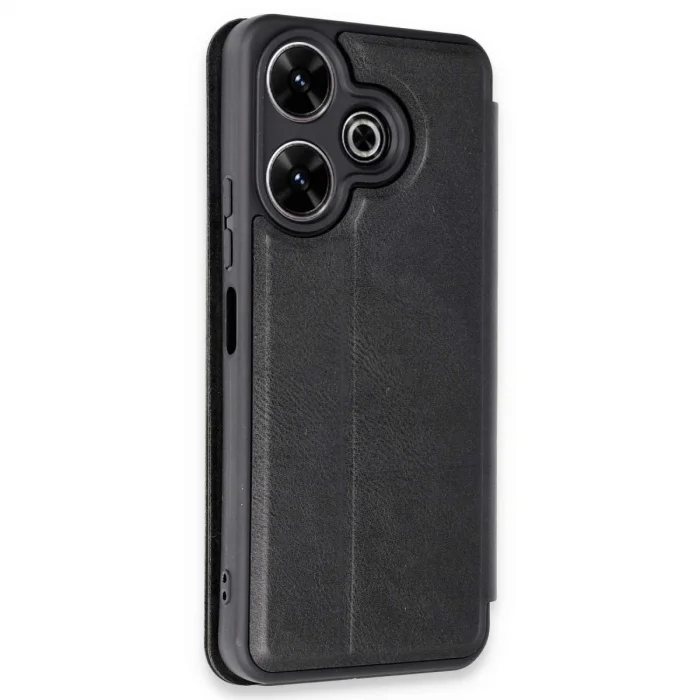 BUĞZ Xiaomi Redmi 13 4g Kılıf Flip Cover - Siyah