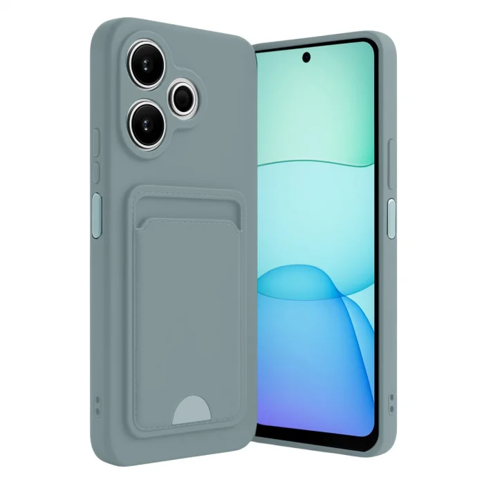 BUĞZ Xiaomi Redmi 13 4g Kılıf Kelvin Kartvizitli Silikon - Açık Yeşil