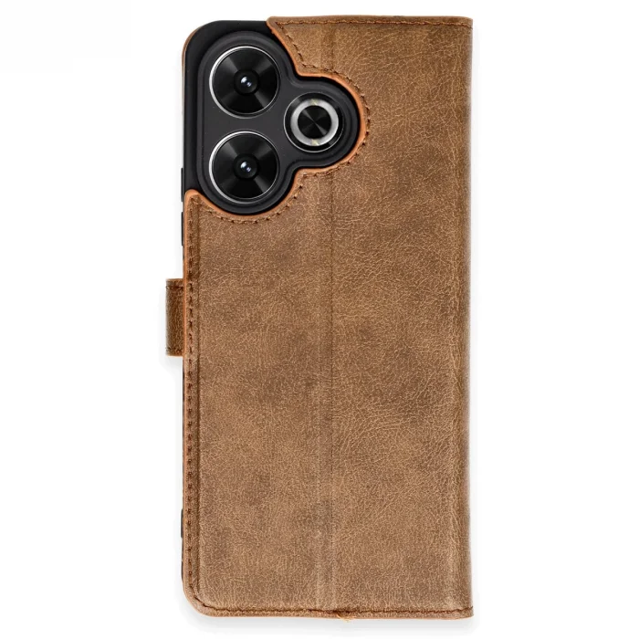 BUĞZ Xiaomi Redmi 13 4g Kılıf Trend S Plus Kapaklı Kılıf - Taba