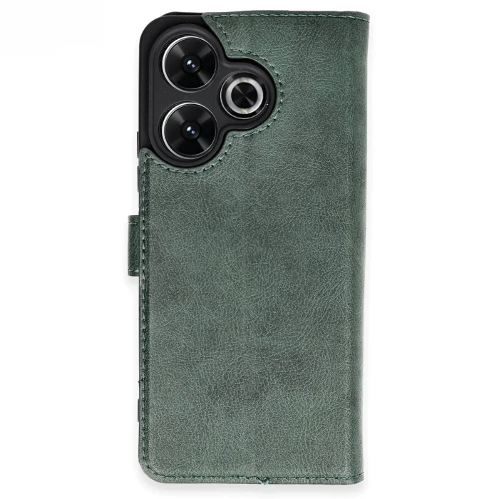 BUĞZ Xiaomi Redmi 13 4g Kılıf Trend S Plus Kapaklı Kılıf - Yeşil