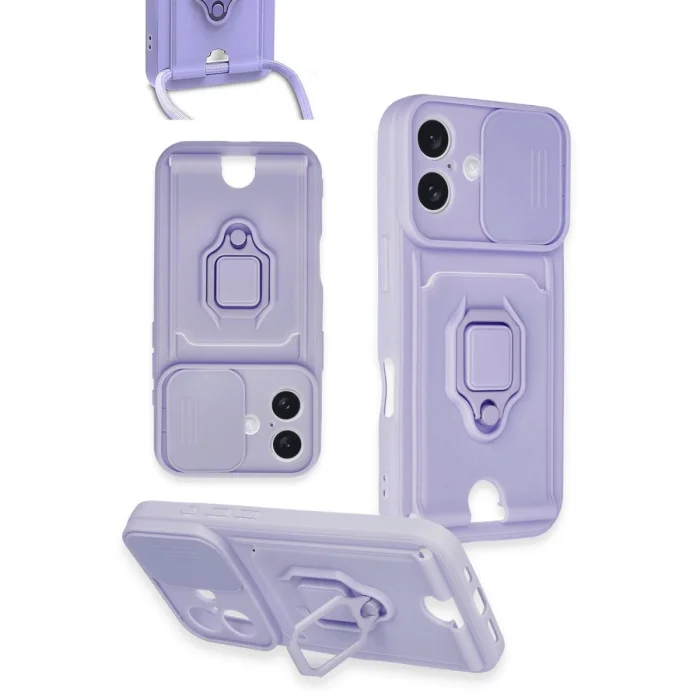 BUĞZ Xiaomi Redmi 13 4g Kılıf Zuma Kartvizitli Yüzüklü Silikon - Siyah