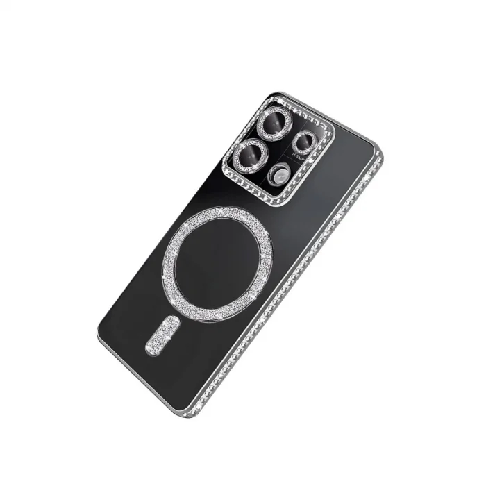 BUĞZ Xiaomi Redmi 13c Joke Simli Magneticsafe Kılıf - Gümüş