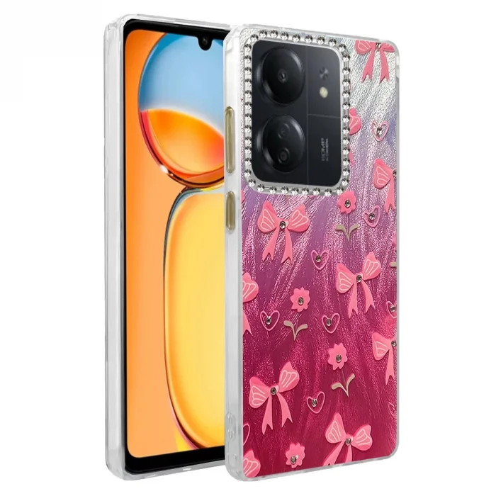 BUĞZ Xiaomi Redmi 13c Kılıf Blade Aynalı Desenli Kapak - Desen 3