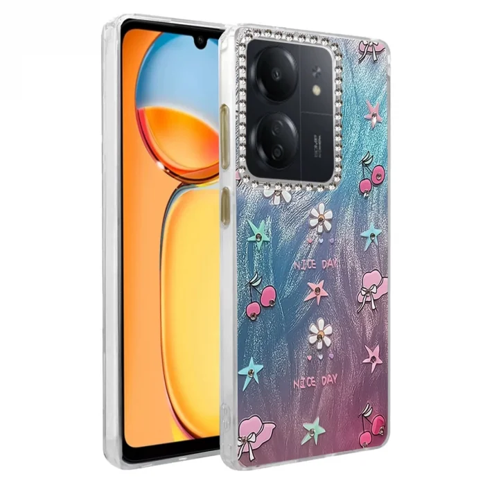 BUĞZ Xiaomi Redmi 13c Kılıf Blade Aynalı Desenli Kapak - Desen 4