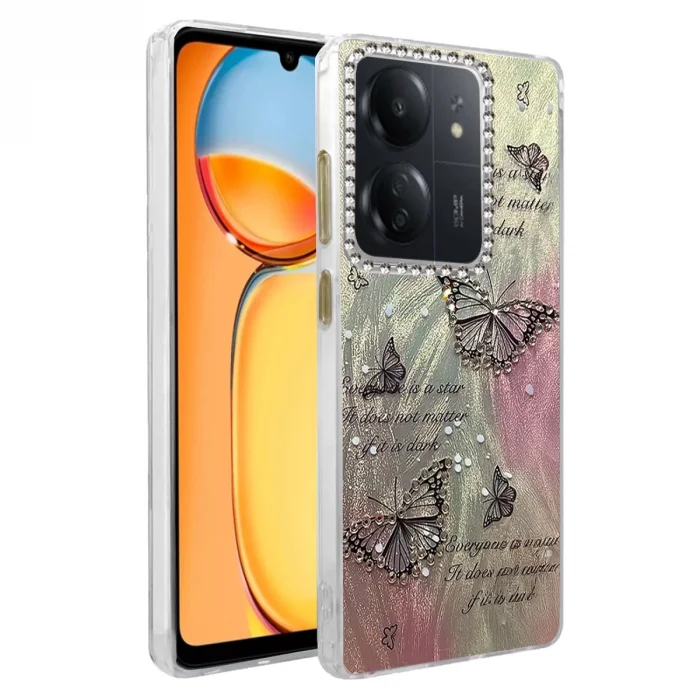 BUĞZ Xiaomi Redmi 13c Kılıf Blade Aynalı Desenli Kapak - Desen 6