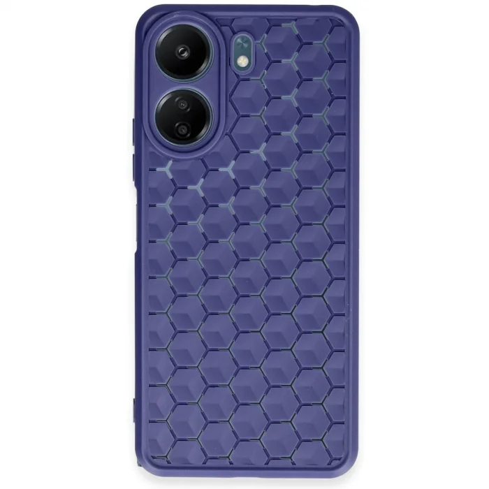 BUĞZ Xiaomi Redmi 13c Kılıf Petek Silikon Kapak - Lacivert