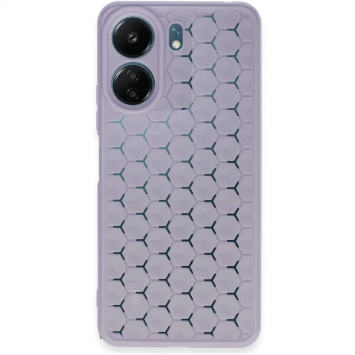 BUĞZ Xiaomi Redmi 13c Kılıf Petek Silikon Kapak - Lila