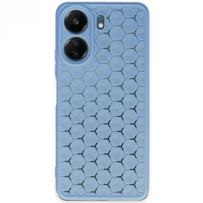 BUĞZ Xiaomi Redmi 13c Kılıf Petek Silikon Kapak - Mavi