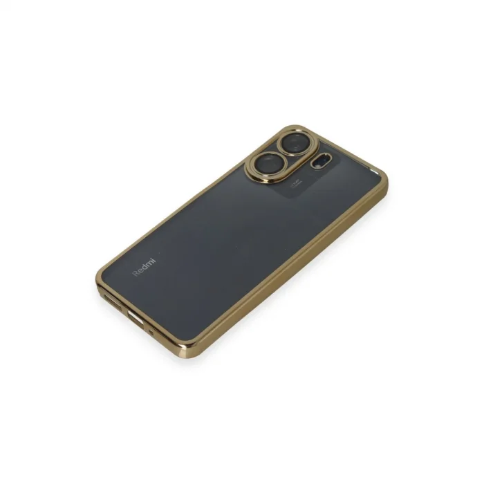 BUĞZ Xiaomi Redmi 13c Kılıf Razer Lensli Silikon - Gold