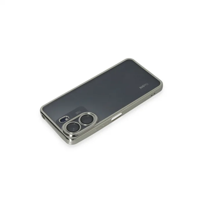 BUĞZ Xiaomi Redmi 13c Kılıf Razer Lensli Silikon - Gümüş