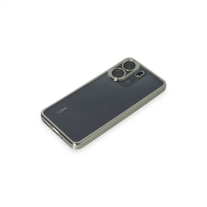 BUĞZ Xiaomi Redmi 13c Kılıf Razer Lensli Silikon - Gümüş