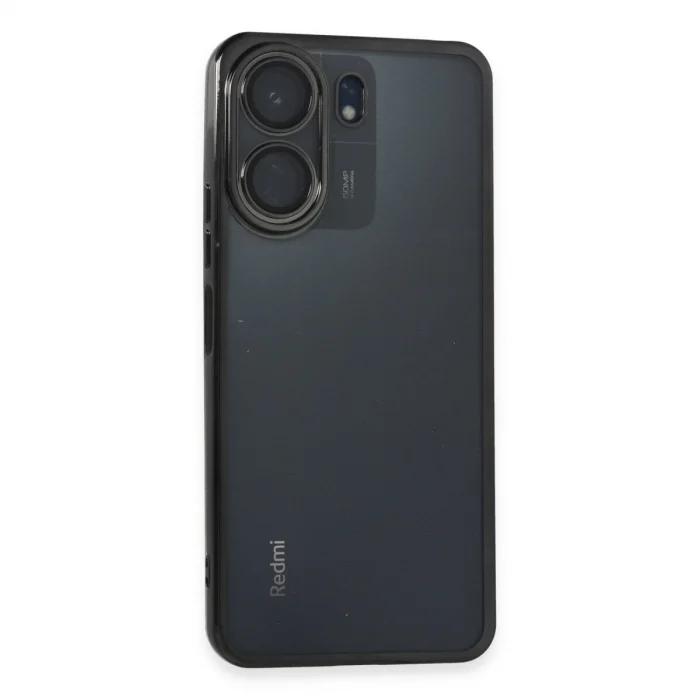 BUĞZ Xiaomi Redmi 13c Kılıf Razer Lensli Silikon - Siyah