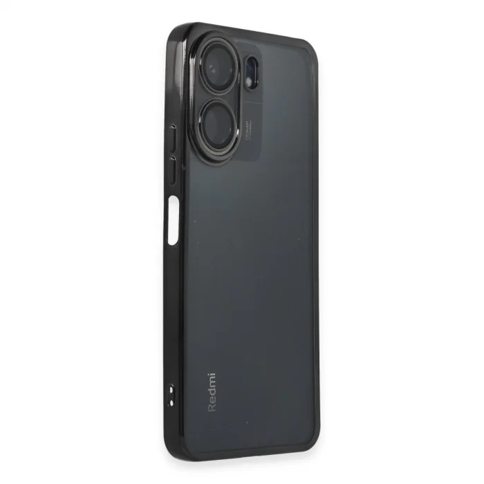 BUĞZ Xiaomi Redmi 13c Kılıf Razer Lensli Silikon - Siyah
