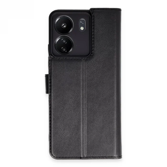 BUĞZ Xiaomi Redmi 13c Kılıf Trend S Plus Kapaklı Kılıf - Siyah