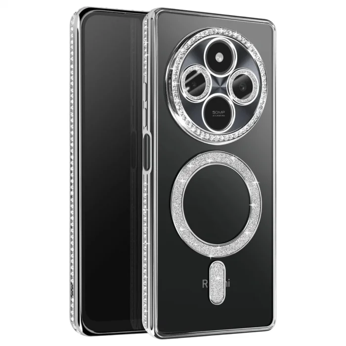 BUĞZ Xiaomi Redmi 14c Joke Simli Magneticsafe Kılıf - Gümüş