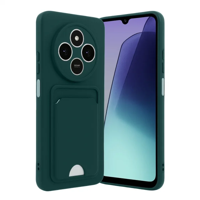 BUĞZ Xiaomi Redmi 14c Kelvin Kartvizitli Silikon - Koyu Yeşil
