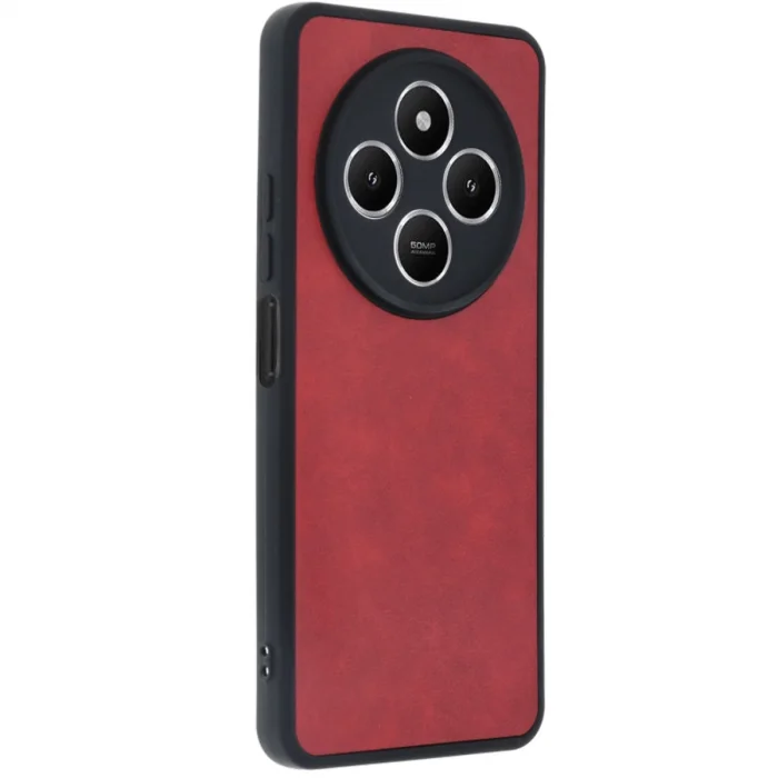 BUĞZ Xiaomi Redmi 14c Kılıf Aras Deri Kapak - Kırmızı