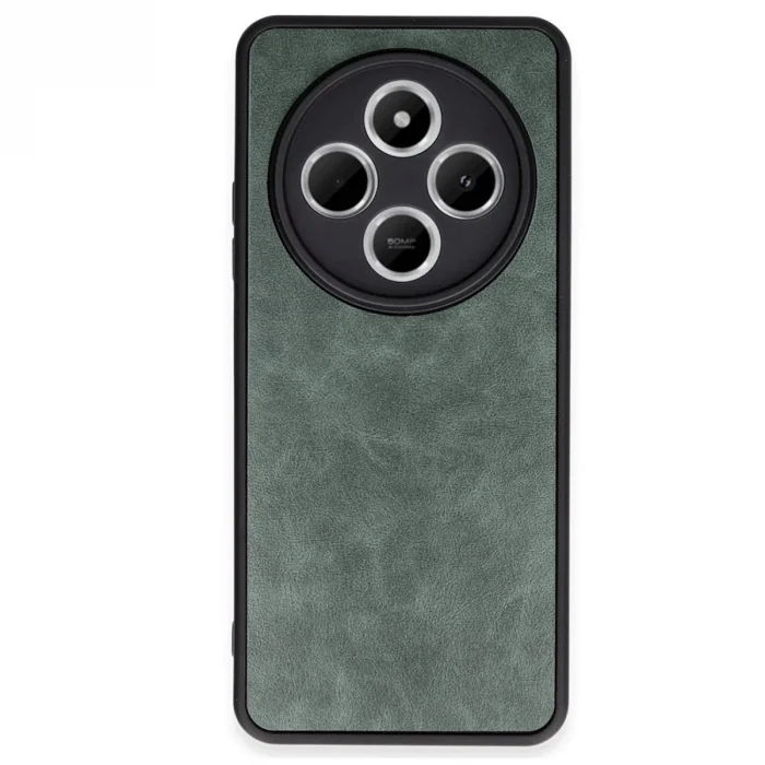 BUĞZ Xiaomi Redmi 14c Kılıf Aras Deri Kapak - Koyu Yeşil