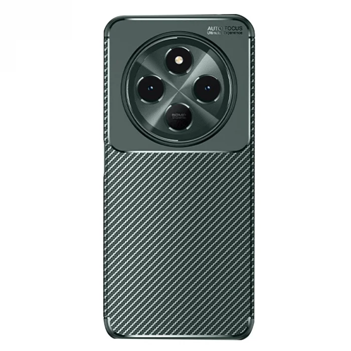 BUĞZ Xiaomi Redmi 14c Kılıf Auto Focus Karbon Kapak - Koyu Yeşil