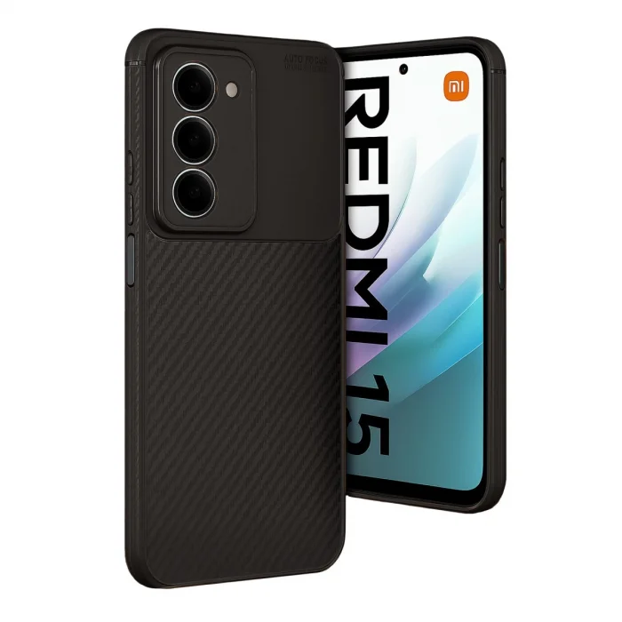 BUĞZ Xiaomi Redmi 15 4g Auto Focus Karbon Kapak - Siyah