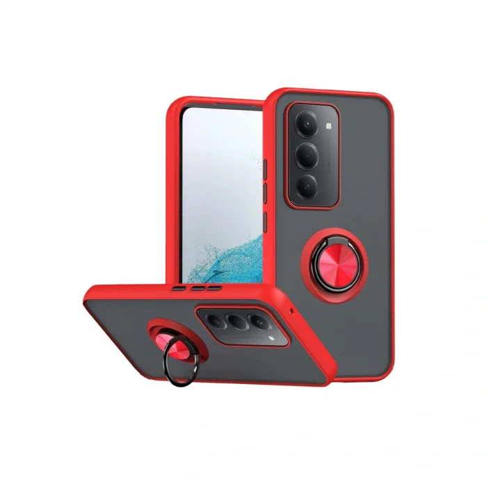 BUĞZ Xiaomi Redmi 15 4g Montreal Yüzüklü Silikon Kapak - Kırmızı