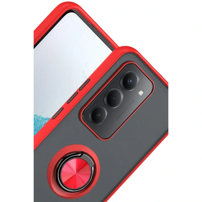 BUĞZ Xiaomi Redmi 15 4g Montreal Yüzüklü Silikon Kapak - Kırmızı