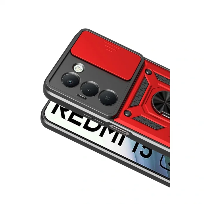 BUĞZ Xiaomi Redmi 15 4g Pars Lens Yüzüklü Silikon - Kırmızı