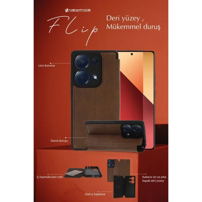 BUĞZ Xiaomi Redmi 15c 4g Flip Cover - Taba