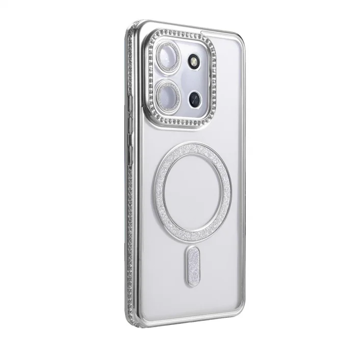 BUĞZ Xiaomi Redmi 15c 4g Joke Simli Magneticsafe Kılıf - Gümüş