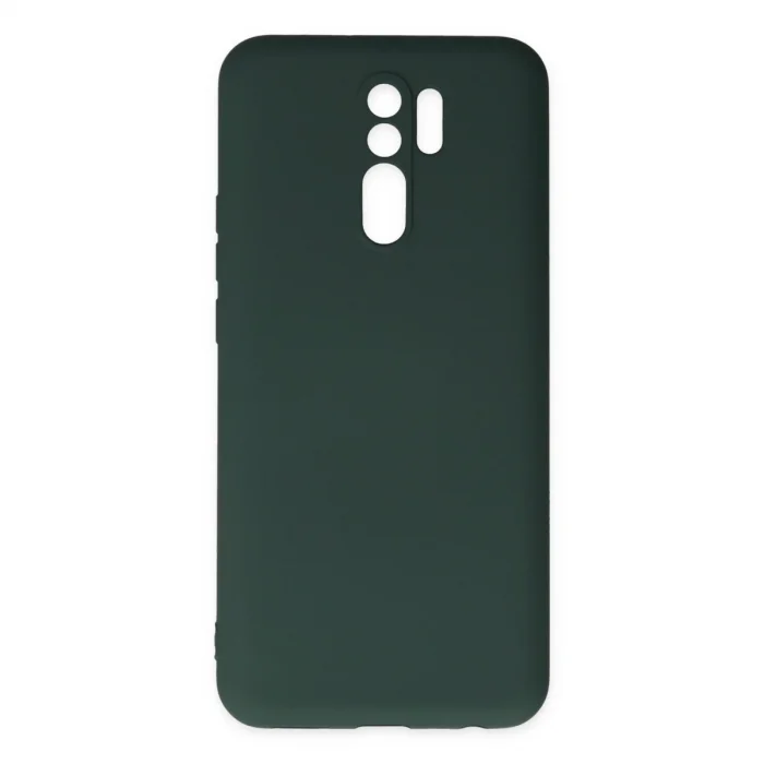 BUĞZ Xiaomi Redmi 9 Kılıf Nano İçi Kadife Silikon - Koyu Yeşil