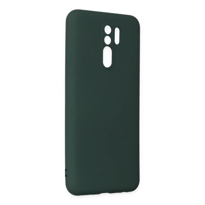 BUĞZ Xiaomi Redmi 9 Kılıf Nano İçi Kadife Silikon - Koyu Yeşil