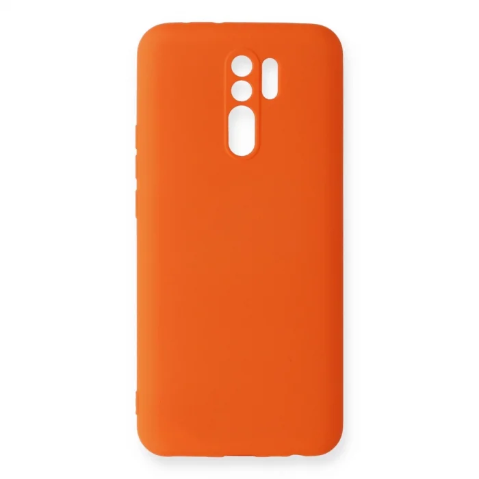 BUĞZ Xiaomi Redmi 9 Kılıf Nano İçi Kadife Silikon - Turuncu