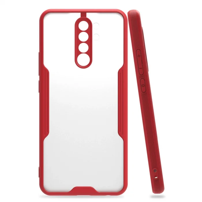 BUĞZ Xiaomi Redmi 9 Kılıf Platin Silikon - Kırmızı