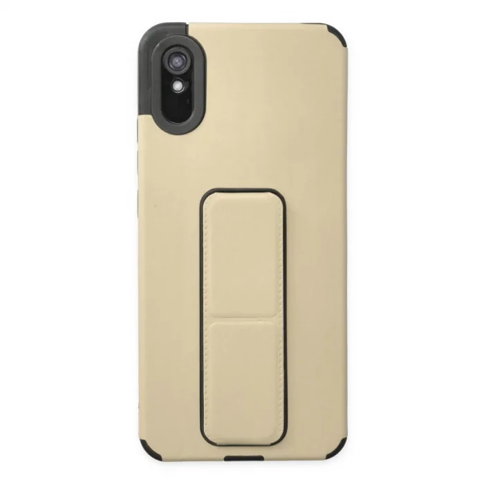 BUĞZ Xiaomi Redmi 9a Kılıf Mega Standlı Silikon - Gold