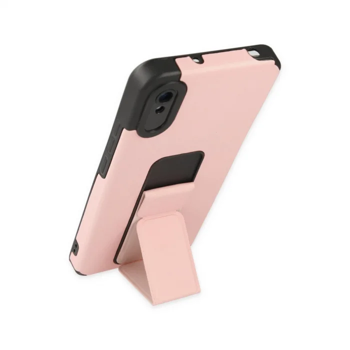 BUĞZ Xiaomi Redmi 9a Kılıf Mega Standlı Silikon - Pudra