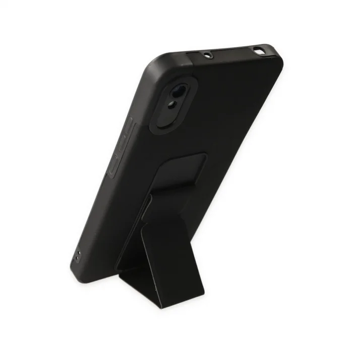 BUĞZ Xiaomi Redmi 9a Kılıf Mega Standlı Silikon - Siyah