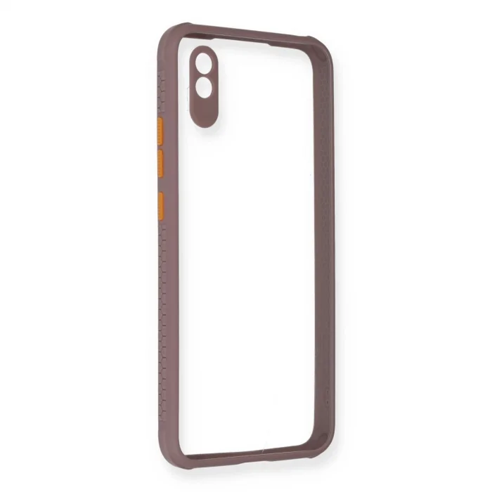 BUĞZ Xiaomi Redmi 9a Kılıf Miami Şeffaf Silikon - Açık Mor