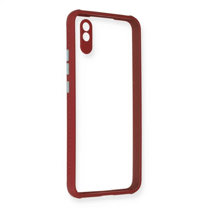 BUĞZ Xiaomi Redmi 9a Kılıf Miami Şeffaf Silikon - Fuşya