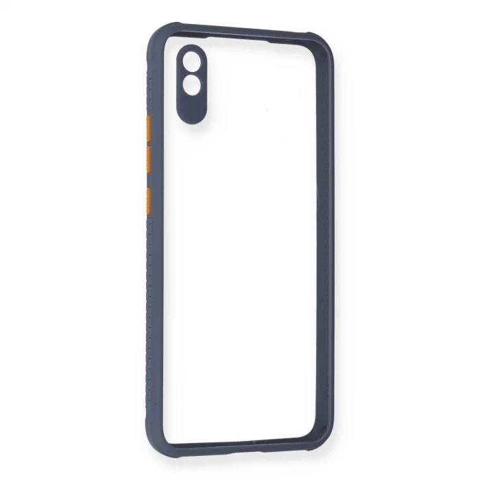 BUĞZ Xiaomi Redmi 9a Kılıf Miami Şeffaf Silikon - Gri