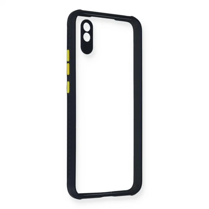 BUĞZ Xiaomi Redmi 9a Kılıf Miami Şeffaf Silikon - Lacivert