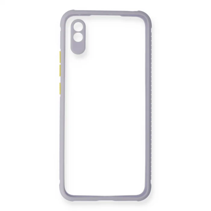 BUĞZ Xiaomi Redmi 9a Kılıf Miami Şeffaf Silikon - Lila