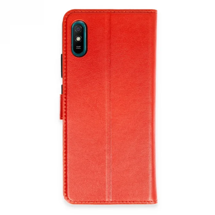 BUĞZ Xiaomi Redmi 9a Kılıf Trend S Plus Kapaklı Kılıf - Kırmızı