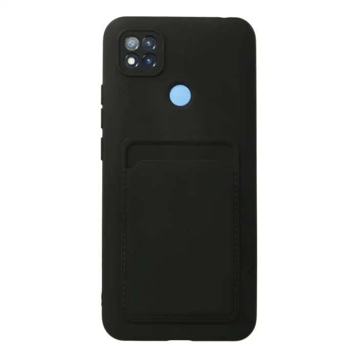 BUĞZ Xiaomi Redmi 9c Kılıf Kelvin Kartvizitli Silikon - Siyah