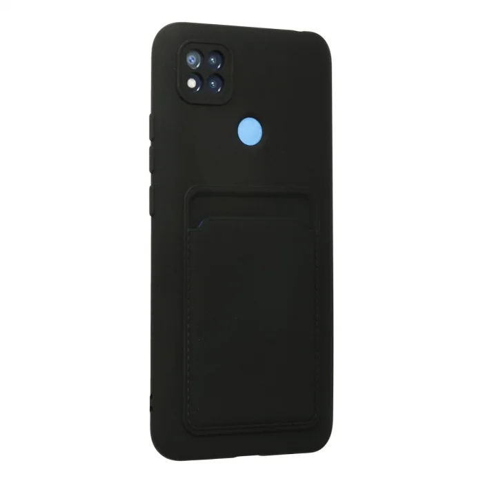 BUĞZ Xiaomi Redmi 9c Kılıf Kelvin Kartvizitli Silikon - Siyah